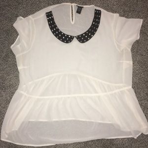 Ivory Peter Pan shirt from Torrid